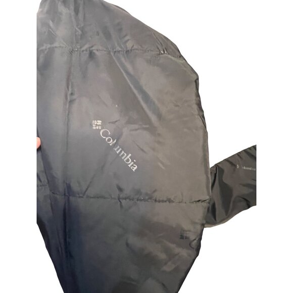 Columbia Men's L Dk Gray Insulated Jacket With Fleece Lining Logo Zip Pockets - Picture 14 of 16